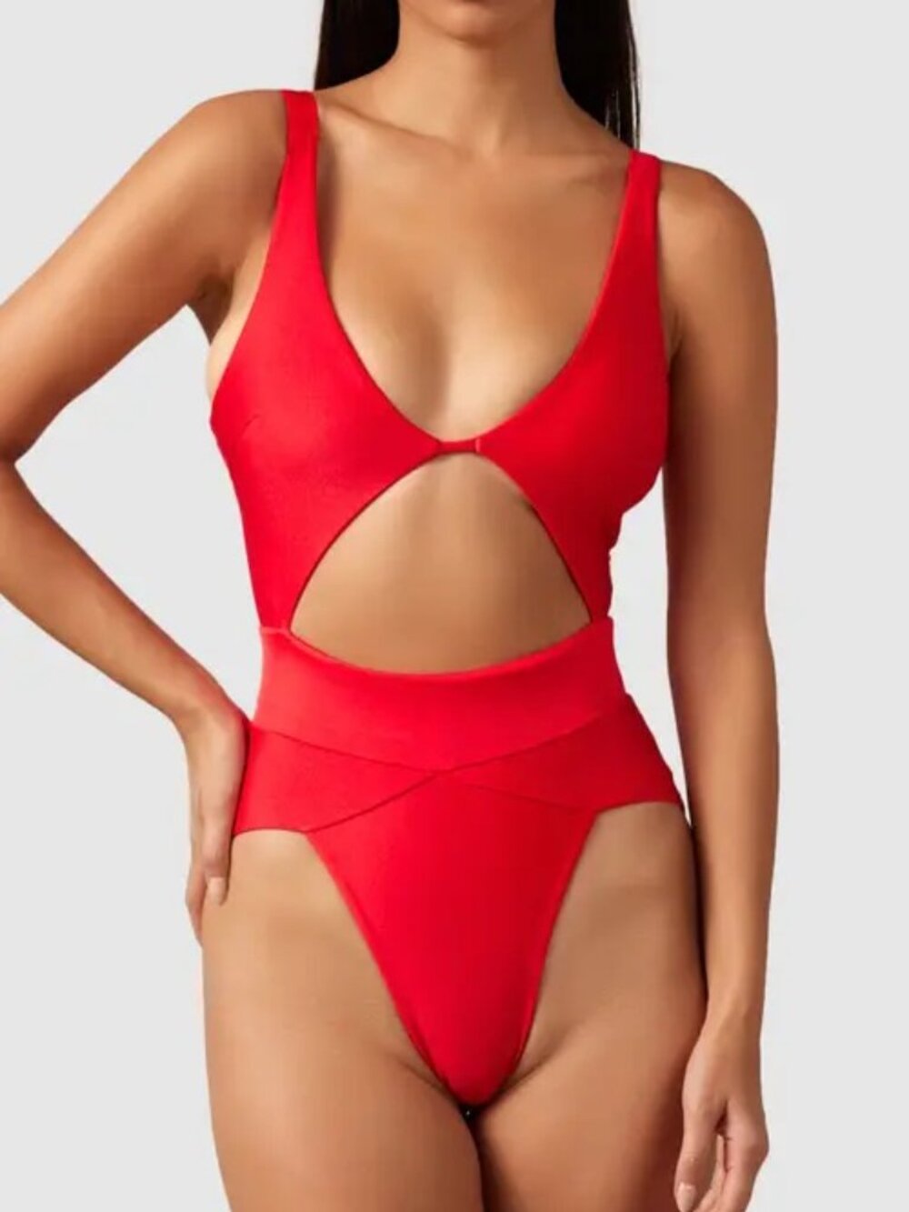 MBM Swim Red Cutout One-Piece Swimsuit Size L